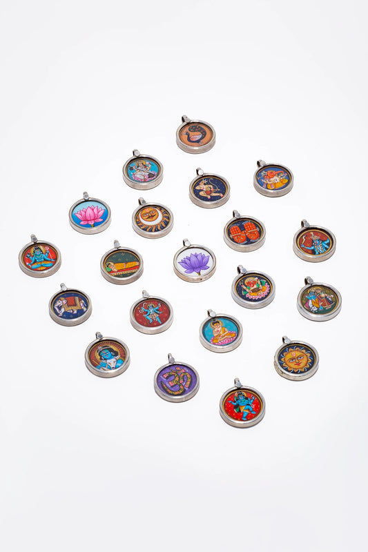 Large hand painted pendants